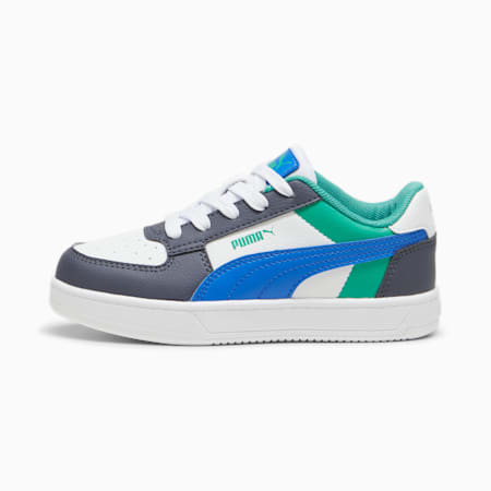 Puma Caven 2.0 Block Sneakers - Kids 4-8 years, PUMA White-Hyperlink Blue-Galactic Gray, small-NZL