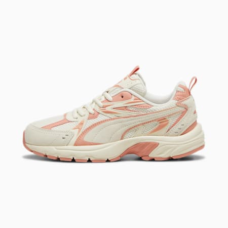 Damskie zamszowe sneakersy Milenio Tech Coquette, Alpine Snow-Deeva Peach, small