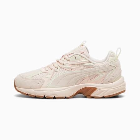 Damskie zamszowe sneakersy Milenio Tech Coquette, Island Pink-Alpine Snow, small