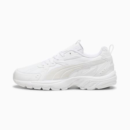 Sneakersy skórzane unisex Milenio Tech, PUMA White-PUMA White-Feather Gray, small