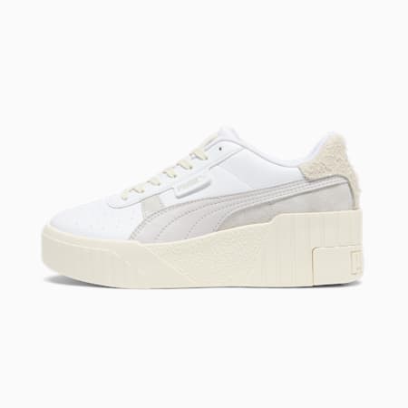 Cali Wedge Thrifted Women's Sneakers, PUMA White-Feather Gray-Frosted Ivory, small