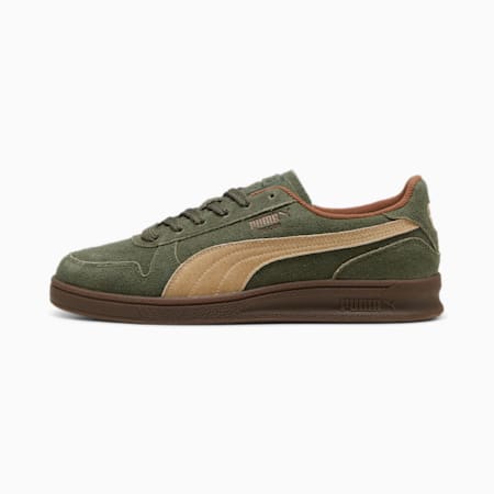 Indoor R-Suede Sneakers, Dark Olive-Haute Coffee, small