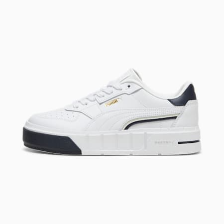 Cali Court Classics Women's Shoe, PUMA White-PUMA Gold-Cool Dark Gray, small-PHL