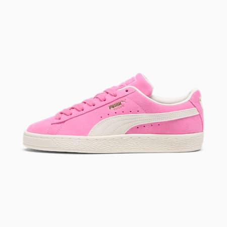 Suede Neon Women's Sneakers, Poison Pink-Frosted Ivory, small
