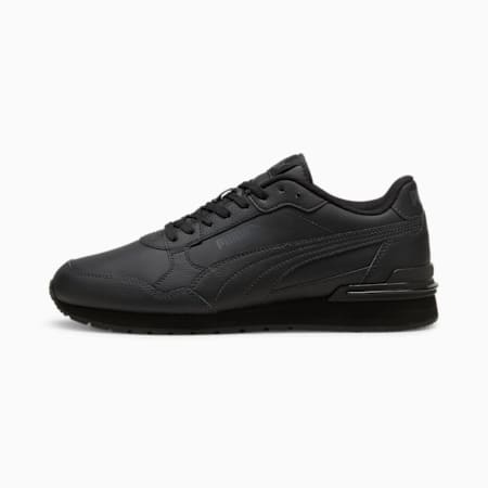 ST Runner v4 Leather Sneakers Unisex, PUMA Black-Shadow Gray, small