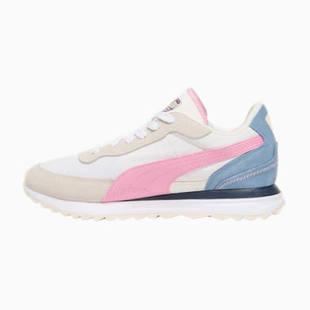 Road Rider Suede Thunder Sneakers Unisex, Warm White-Pink Lilac-Zen Blue, small