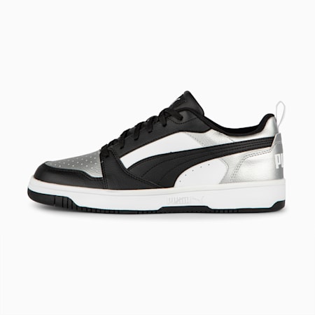 Zapatillas Rebound V6 Low Metal para mujer, PUMA Silver-PUMA Black-PUMA White, small-PER