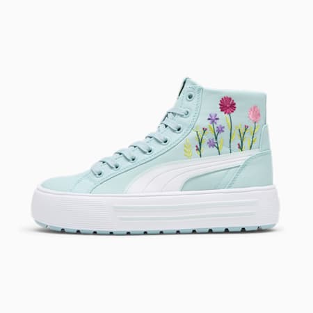Kaia 2.0 Mid Floral Women's Sneakers, Turquoise Surf-PUMA White-Dewdrop, small