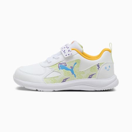 Fun Racer Scribble Sneakers Kids, PUMA White-Blue Opal, small