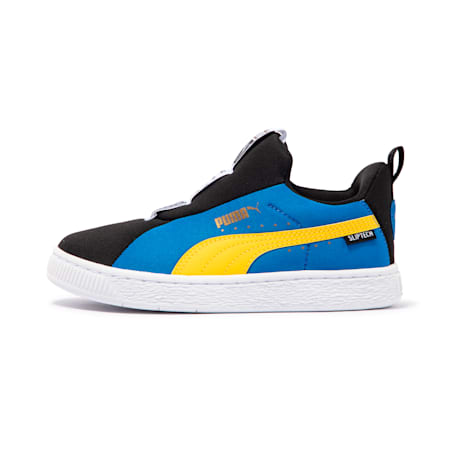 Sepatu Kets Anak-anak SLIPTECH™ OG Joyflex Suede, PUMA Black-Pelé Yellow, small-IDN