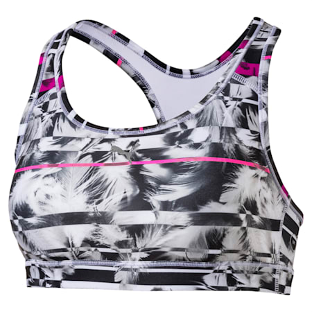Training Women's PWRSHAPE Forever Graphic Padded Crop Top, black-magenta-feather prt, small-IND