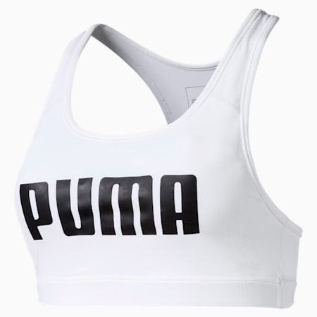 Training Women's 4Keeps Mid Impact Bra Top, Puma White-PUMA, small-SEA
