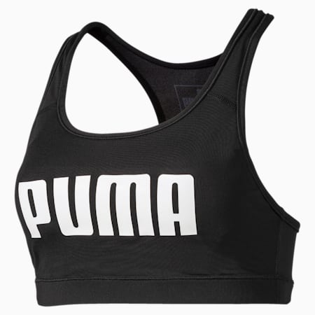 Training Women's 4Keeps Mid Impact Bra Top, Puma Black-PUMA, small-SEA