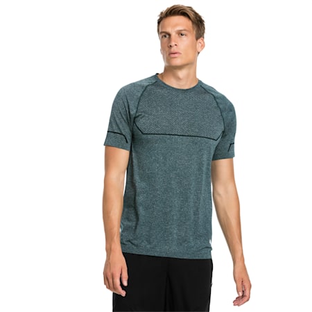 Energy Seamless Men's Training Tee, Ponderosa Pine Heather, small