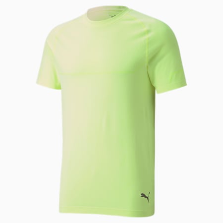 Energy Seamless Men's Training Tee, Fizzy Yellow Heather, small-SEA