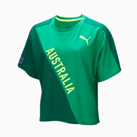 Athletics Australia Women's Village Wear Casual Top, Alpine Green-AU, small-AUS