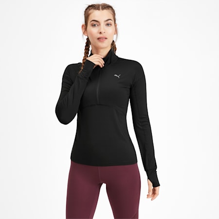 Ignite Long Sleeve Women's Running Pullover, Puma Black, small-AUS