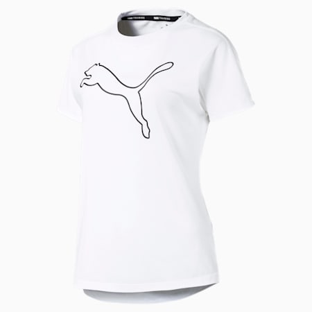 PUMA Cat dryCELL Women's Training  T-shirt, Puma White-CAT Q3, small-IND