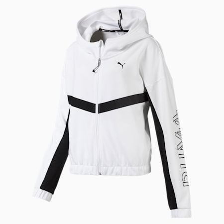 HIT Feel It Knitted Women's Training Sweat Jacket, Puma White, small-SEA