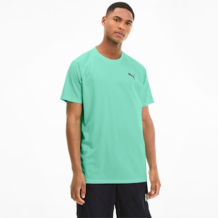 Short Sleeve Men's Tech Training Tee, Green Glimmer, small-SEA