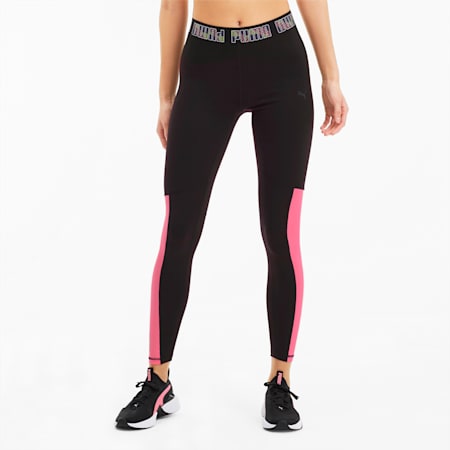 Logo Elastic 7/8 Women's Training Tights, Puma Black-Bubblegum, small-SEA