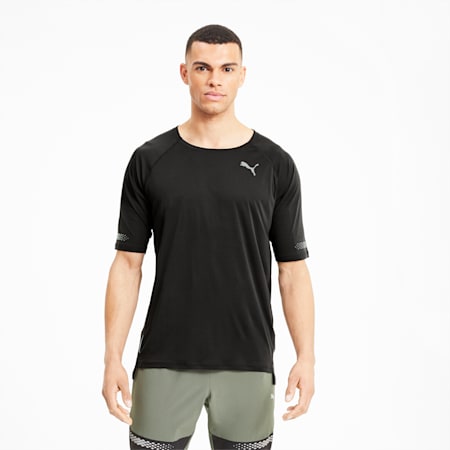 Runner ID Short Sleeve Men's Running Tee, Puma Black, small-SEA