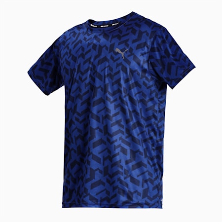 Performance Printed Men's Training Relaxed T-shirt, Elektro Blue-Q1 AOP, small-IND