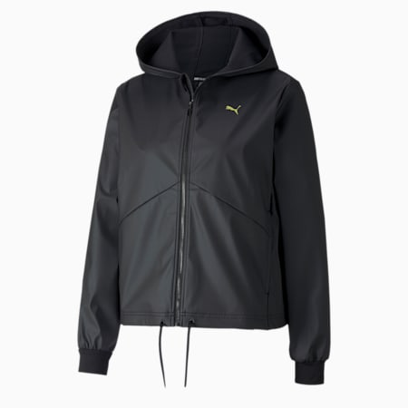 Warm-Up Shimmer Hooded rainCELL Women's Training Jacket, Puma Black, small-IND