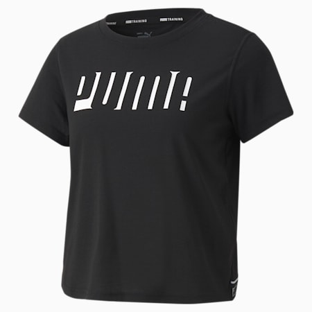 Logo Short Sleeve dryCELL Relaxed Fit Women's Training T-Shirt, Puma Black, small-IND