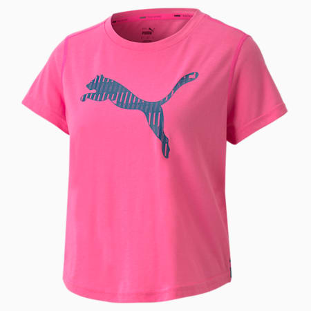 Logo Short Sleeve Women's Training Tee, Luminous Pink, small-PHL