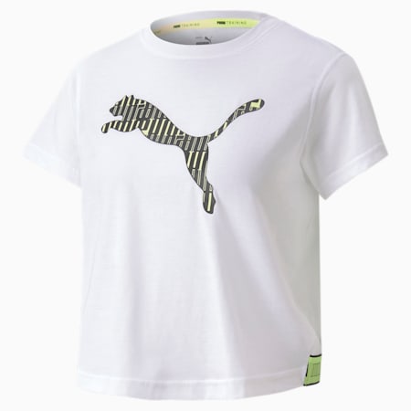 Logo Short Sleeve dryCELL Relaxed Fit Women's Training T-Shirt, Puma White, small-IND