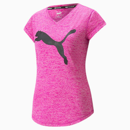 Favourite Heather Cat Women's Training  T-shirt, Deep Orchid Heather-PUMA AOP Cat, small-IND