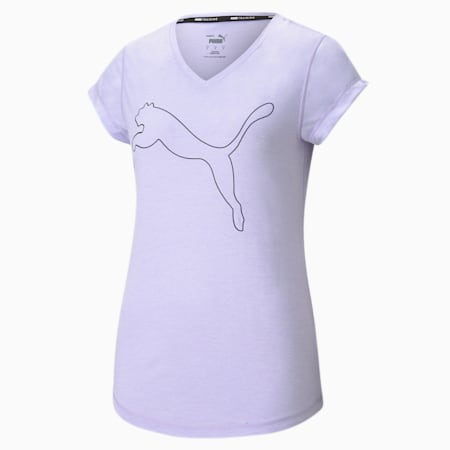 Train Favourite Heather Cat Women's Training T-Shirt, Light Lavender Heather, small-IND