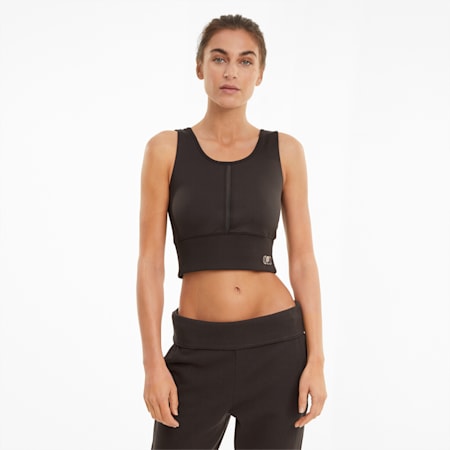 Exhale Women's Training Crop Top, After Dark, small-SEA