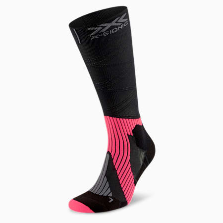 PUMA by X-BIONIC Run Triple Helix Long Running Socks, Puma Black-Pink Alert-Charcoal Gray, small-SEA