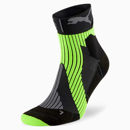 PUMA by X-BIONIC Performance Running Socks, Puma Black-Yellow Alert-Charcoal Gray, small-SEA