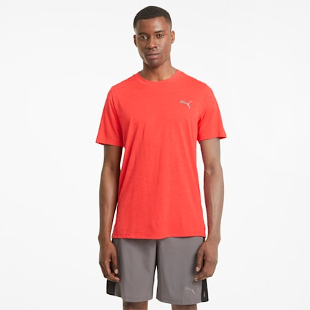 Favourite Heather Short Sleeve Men's Training  T-shirt, Poppy Red Heather, small-IND