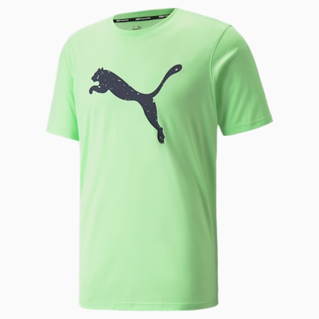 Favourite Heather Cat Short Sleeve Men's Training Tee, Fizzy Lime Heather, small
