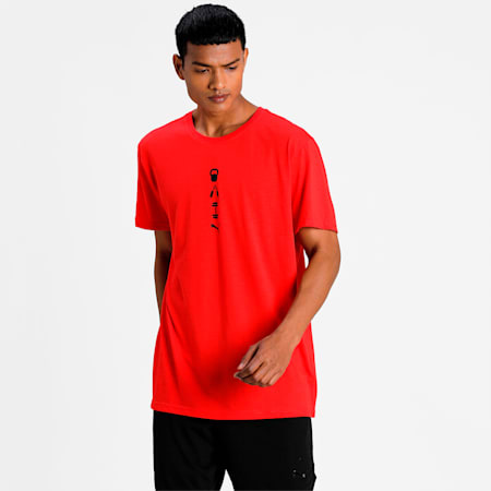 Performance Graphic Men's Training Tee, Poppy Red, small-PHL