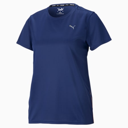 Favourite Short Sleeve Regular Fit Women's Running  T-shirt, Elektro Blue-Elektro Peach, small-IND