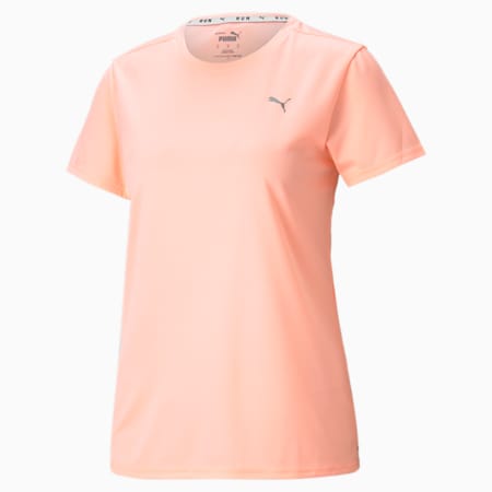Favourite Short Sleeve Regular Fit Women's Running  T-shirt, Elektro Peach-Elektro Blue, small-IND