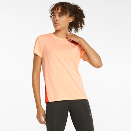 T-shirt de course à manches courtes Favourite femme, Fizzy Melon-Firelight, small