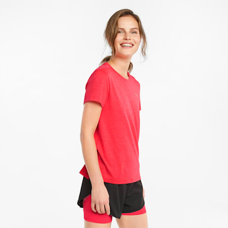 Favourite Heather Short Sleeve Women's Running Tee, Sunblaze Heather, small-PHL