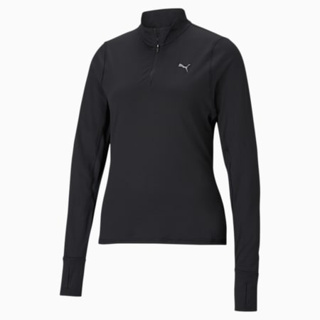 Favourite Quarter-Zip Women's Running Pullover, Puma Black, small-GBR