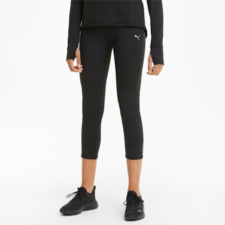 Favourite Women's 3/4 Running Leggings, Puma Black, small-DFA