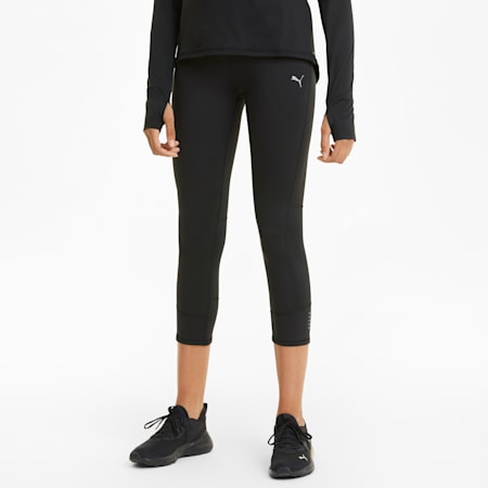 Favourite Women's 3/4 Running Leggings, Puma Black, small-PHL