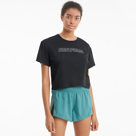 COOLadapt Women's Skimmer Running Tee, Puma Black, small-SEA