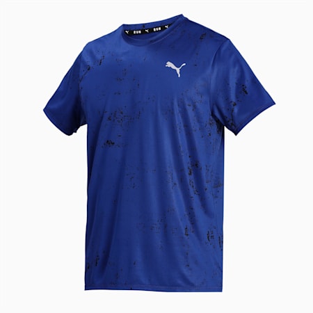Graphic Short Sleeve Men's Running  T-shirt, Elektro Blue, small-IND