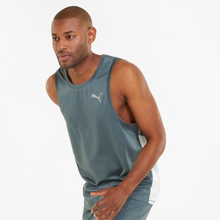 Favorite Men's Running Singlet, Dark Slate-Nitro Blue, small-AUS