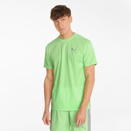T-shirt da running a maniche corte Favourite uomo, Fizzy Lime-Harbor Mist, small